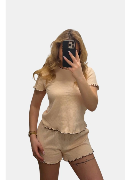 ПижамыЖіноча бавовняна піжама Ца-Ца 4960 Персиковий - женское белье оптом в Dolche Noche