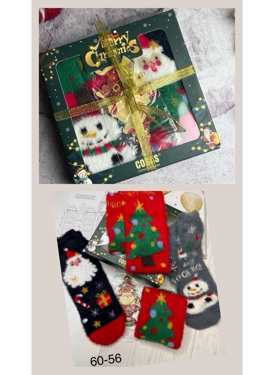 ЗимаНорковые носки Новогодние Cosas BDP60-56 - женское белье оптом в Dolche Noche