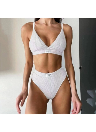 Фото Без Бренда Комплект белья рубчик 23754 (16120) – Топ + трусы, цвет <color>, цена 273.84<currency>