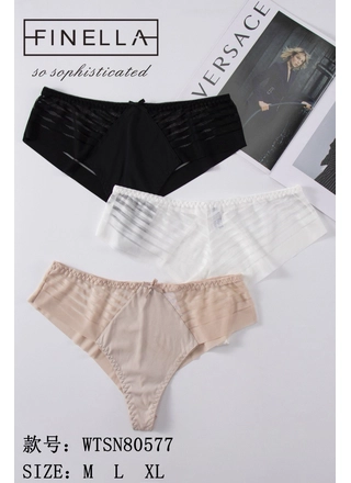 Фото FINELLA Жіночі трусики Finella WTSN80577 з прозорими вставками 12в Різні кольори () – Норма, цвет <color>, цена <currency>