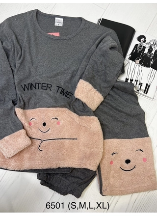 Фото Rinda Женская пижама х/б (Кофта, длинный рукав + брюки),FAWN 6501 (14653) – Пижамы, цвет <color>, цена 510.73<currency>