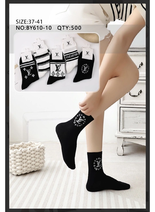 Весна-осеньЖенские носки Louis Vuitton BY610-10 - женское белье оптом в Dolche Noche