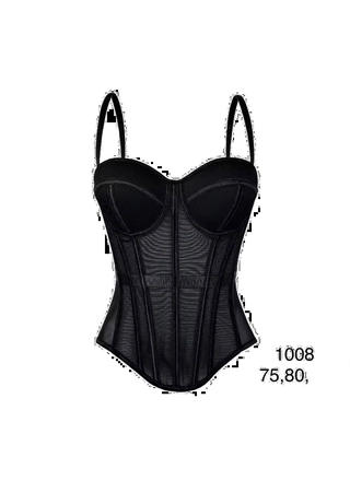Фото Без Бренда Жіночий корсетний бюстгальтер 1008 Чорний (23203) – Корсети, колір <color>, ціна 401.65<currency>