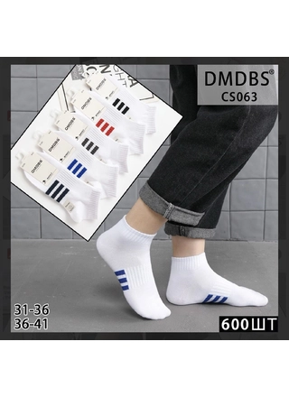 Фото DMDBS Спортивні бавовняні шкарпетки DMDBS 'Три смужки' (Опт) 063 Різні кольори (23515) – Весна-осінь, колір <color>, ціна 22.78<currency>
