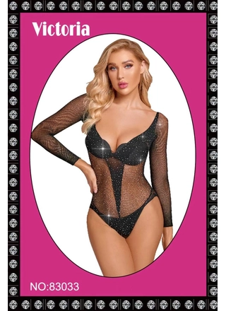 Фото AINA Женский боди Victoria 83033 6б Чорний (15843) – Еротичні боді, корсети та комбінезони, колір <color>, ціна 171.33<currency>