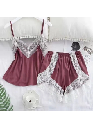 Фото Без Бренда Атласный комплект 6883 (12757) – Пижамы, цвет <color>, цена 227.64<currency>