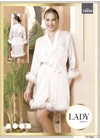 Халати Халат з хутром LADY 15050 Білий - жіноча білизна оптом у Dolche Noche