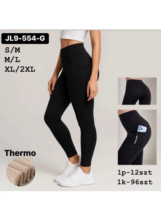 Лосини Жіночі термолосини JL9-554-G чорні (S/M, M/L, XL/2XL) - жіноча білизна оптом у Dolche Noche