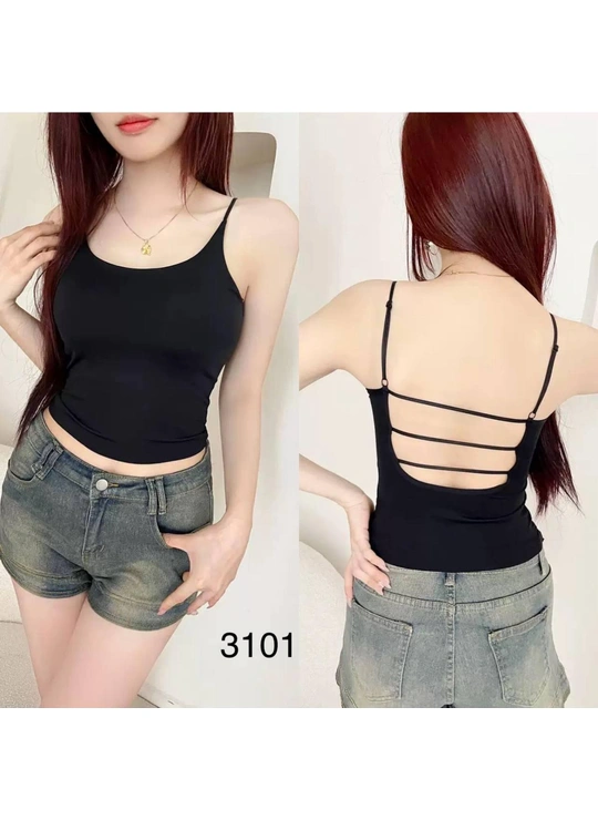 Топи, майки Жіночий базовий топ на тонких бретелях 3101#F - жіноча білизна оптом у Dolche Noche