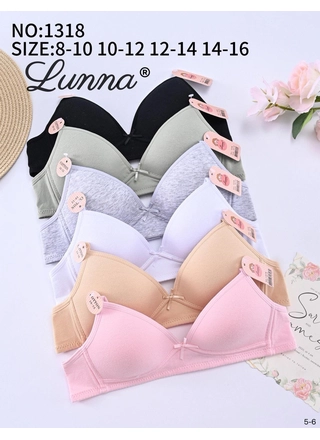 Фото lunna Подростковые бюстгальтеры Lunna Cotton Comfort 1318 Зеленый (23288) – Чашка А, цвет <color>, цена 103.20<currency>