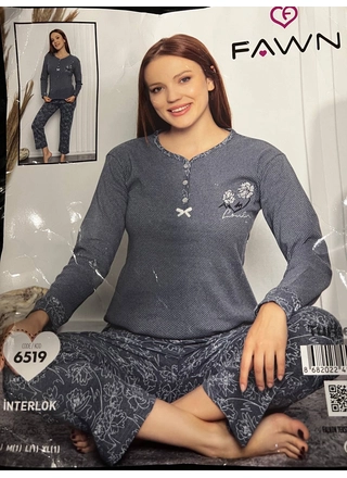 Фото Rinda Піжама жіноча FAWN 6519 Синій (14670) – Піжами для дому, колір <color>, ціна 557.16<currency>