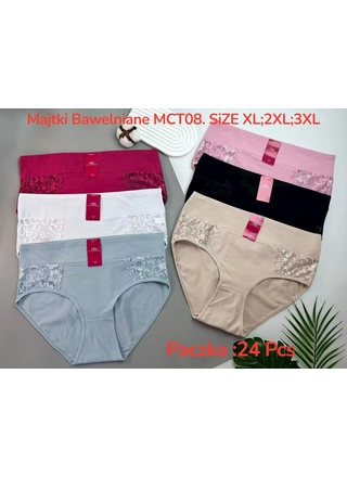 Фото D&A Жіночі бавовняні трусики MCT08 (XL–3XL) 10С Різні кольори (4313) – Батальні розміри, колір <color>, ціна 44.58<currency>