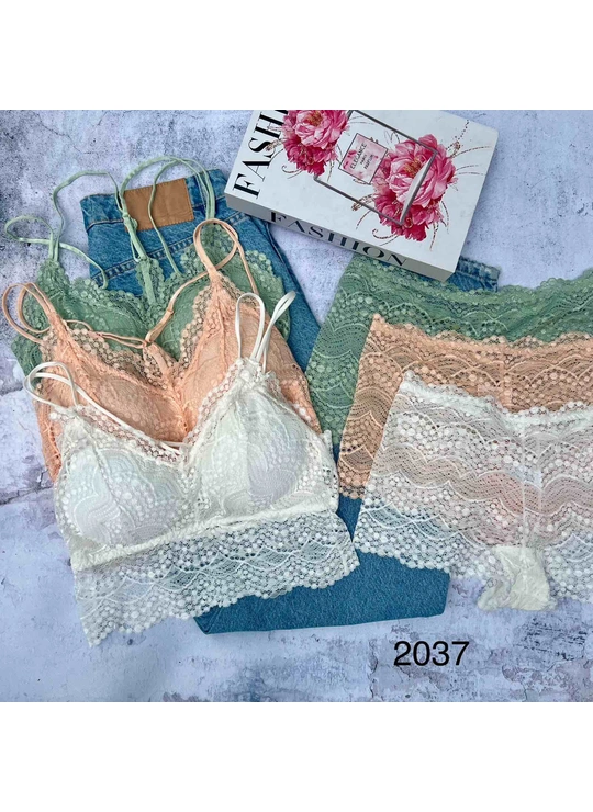 Топи, майки Комплект мереживний 2037 - жіноча білизна оптом у Dolche Noche