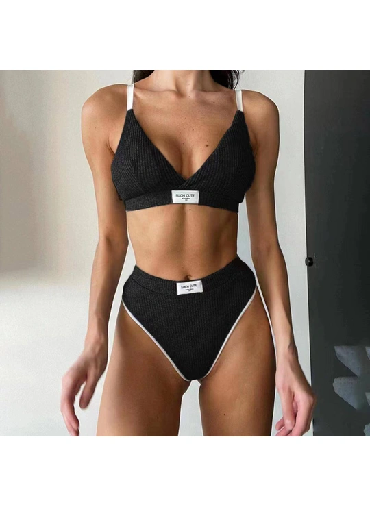 Топ + трусыКомплект белья рубчик 23754 - женское белье оптом в Dolche Noche