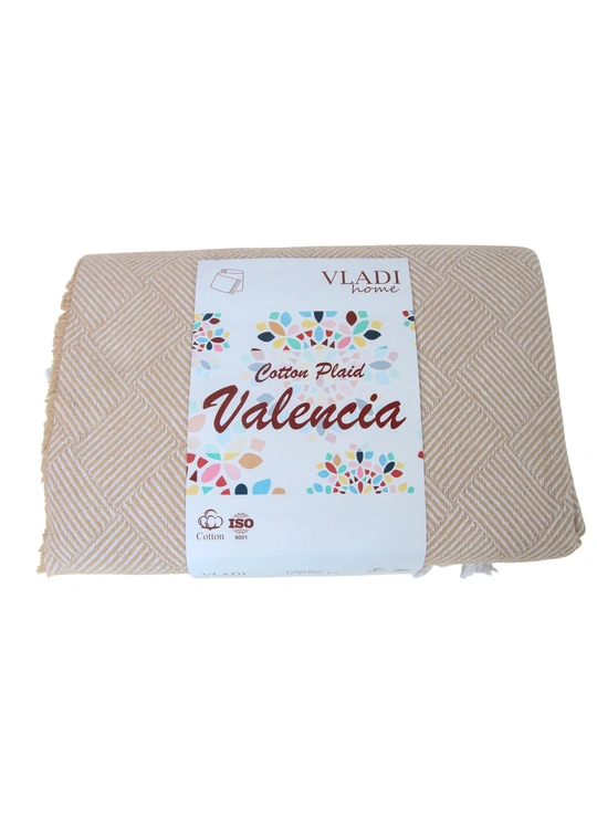 Плед 'Валенсия 'PARQUET' 140/200 бел-песок. - текстиль для дома оптом в Dolche Noche