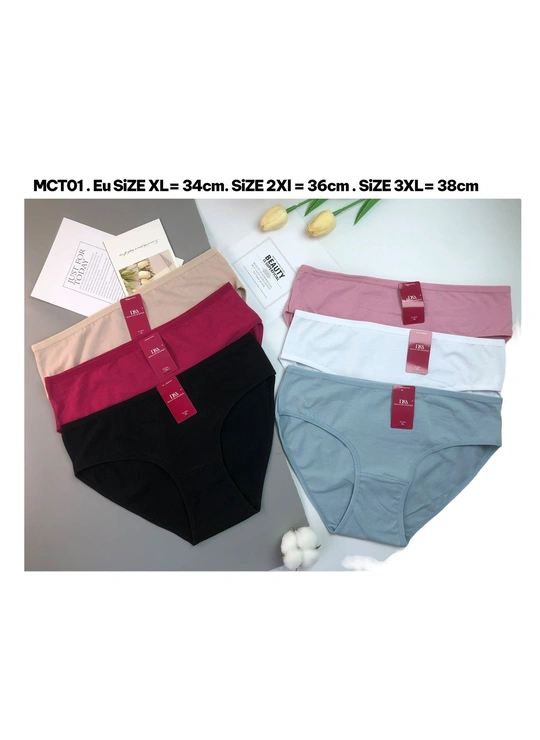 Батальные размерыЖіночі бавовняні трусики MCT01 (XL–3XL) Різні кольори - женское белье оптом в Dolche Noche