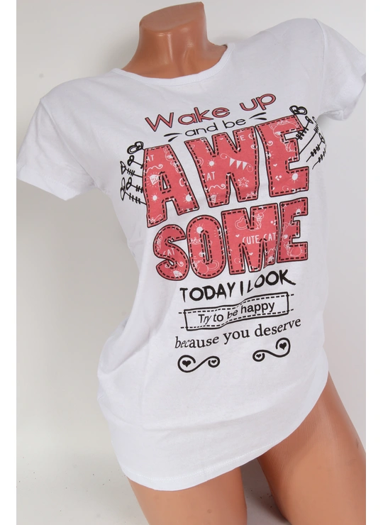 Футболки Жіноча футболка OTTODIX 1011 Белый - жіноча білизна оптом у Dolche Noche