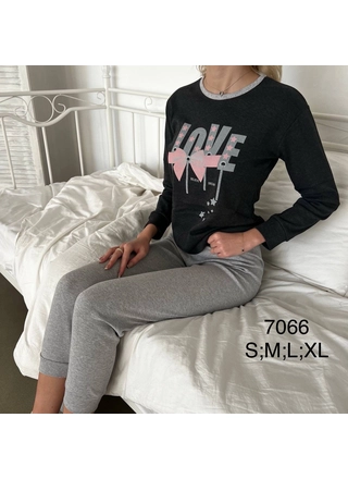 Фото Rinda Піжама жіноча FAWN 7066 Темно сірий (14665) – Піжами, колір <color>, ціна 538.59<currency>