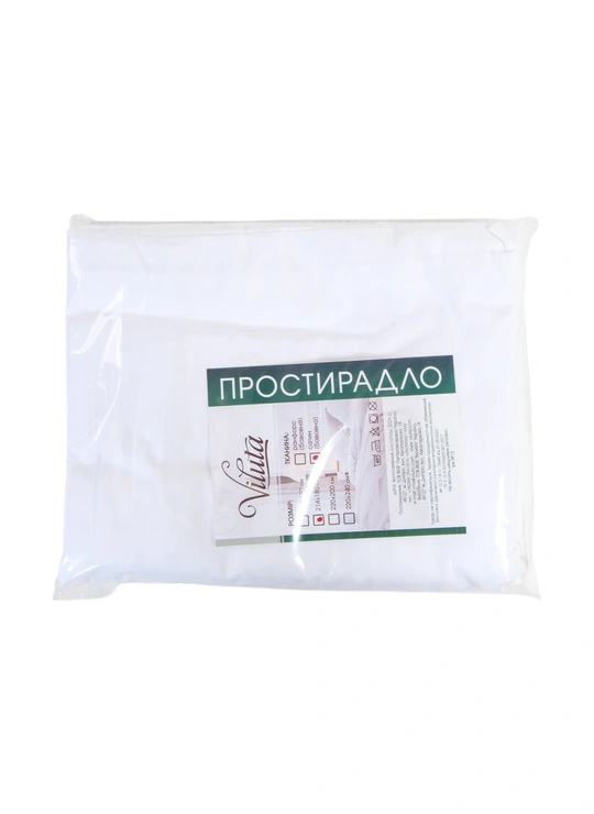 Простыня 2-х сп сатин СТРАЙП белый - текстиль для дома оптом в Dolche Noche