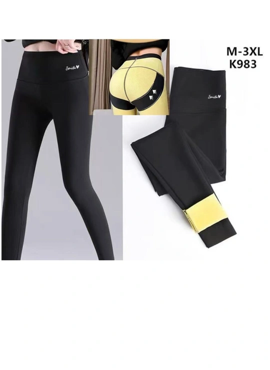 Лосини Зимові утеплені жіночі легінси K983 на хутрі — корекційні, високої талії (M–3XL) - жіноча білизна оптом у Dolche Noche