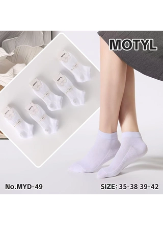 Фото MOTYL Шкарпетки жіночі MOTYL MYD-49 Білий (23417) – Весна-осінь, колір <color>, ціна 19.54<currency>