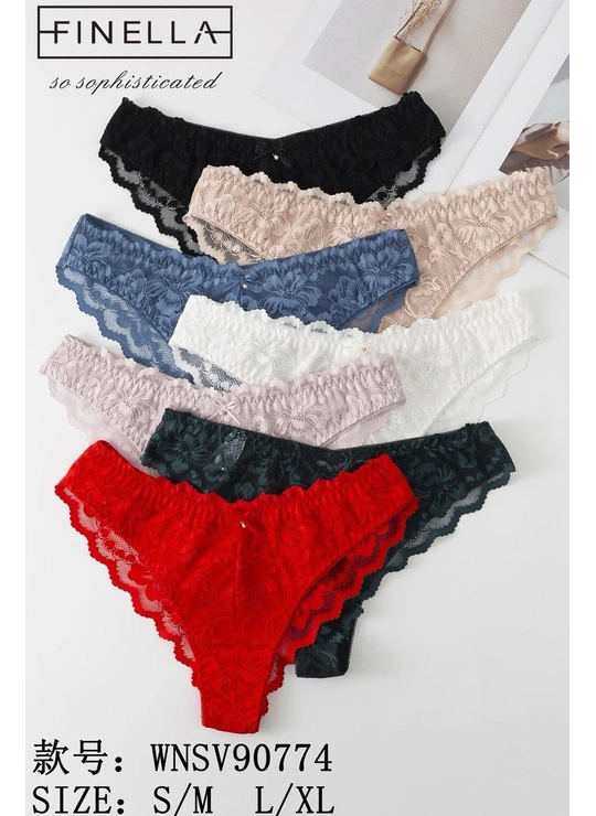 КружевныеЖіночі трусики Finella з мереживом 90774 7а Різні кольори - женское белье оптом в Dolche Noche