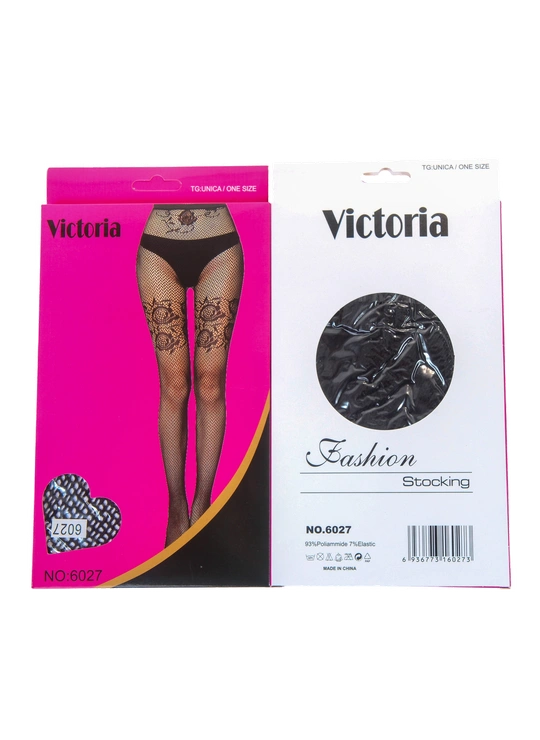 Эротические чулкиЧулки женские Victoria 6027 Черный - женское белье оптом в Dolche Noche