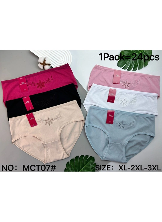 Батальные размерыЖіночі бавовняні трусики MCT07 (XL–3XL) 10B Різні кольори - женское белье оптом в Dolche Noche