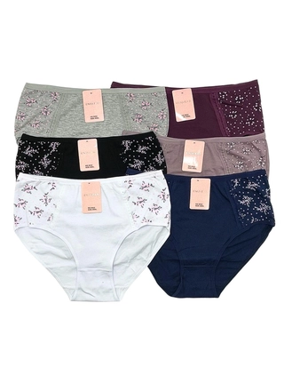 Фото ENWEAR Труси жіночі Cotton Enwear S022 7д Різні кольори (21779) – Батальные размеры, цвет <color>, цена 44.69<currency>