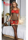 Еротичні комплекти Комплект білизни 1025 Чорно-червоний - жіноча білизна оптом у Dolche Noche