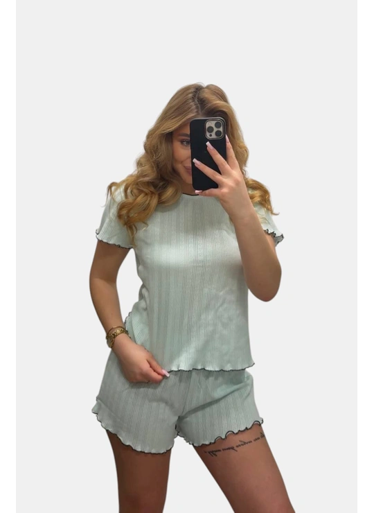 ПижамыЖіноча бавовняна піжама Ца-Ца 4960 м'ятний - женское белье оптом в Dolche Noche