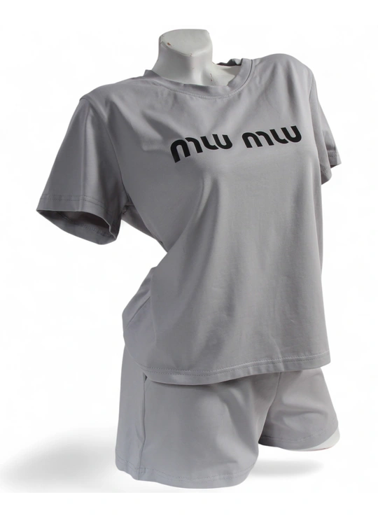 ПижамыЖенский домашний комплект (бренд) футболка + шорты 4758 - женское белье оптом в Dolche Noche