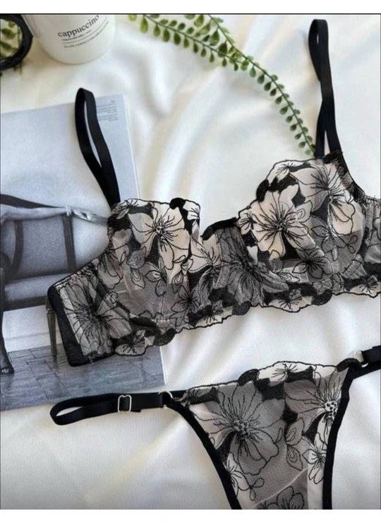 Чашка B Комплект мереживо квіти BLUE AVEI 098 - жіноча білизна оптом у Dolche Noche