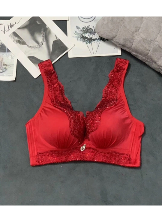 Чашка B 8363 Бюстгальтер Стразы Червоний - жіноча білизна оптом у Dolche Noche