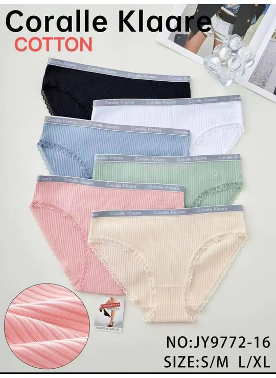 ХлопковыеЖенские трусики хлопковые Coralle Klaare JY9772-16 3а - женское белье оптом в Dolche Noche