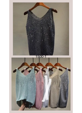 Фото Без Бренда Майка Стрази *1500-1* (3868) – Футболки, колір <color>, ціна 293.16<currency>