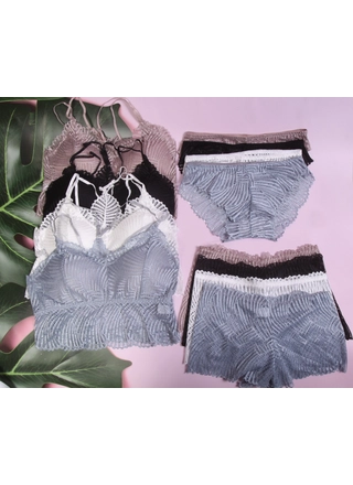 Фото Без Бренда Комплект топ трусики 2030 Різні кольори (10656) – Мереживні, колір <color>, ціна 115.30<currency>