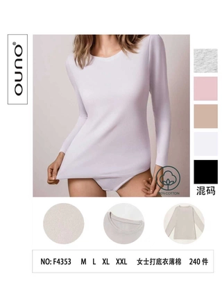 Фото Ouno Жіноча футболка Ouno F4353 з довгим рукавом (бавовна) (22588) – Термобілизна, колір <color>, ціна 217.80<currency>