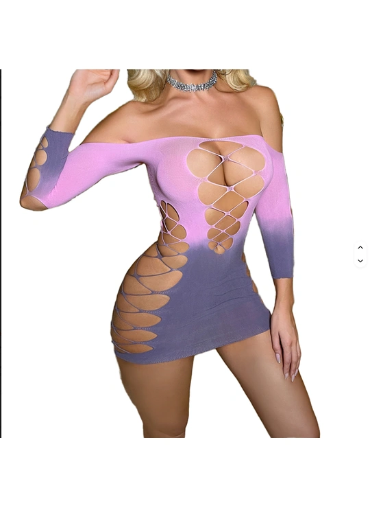 Эротические боди, корсеты и комбинезоныЭротическое платье-сетка Victoria 3003 - женское белье оптом в Dolche Noche