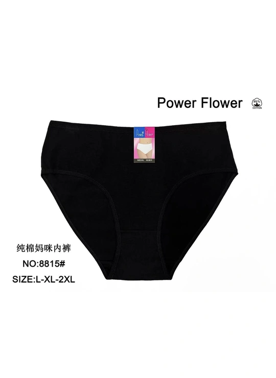 ЧерныеТрусы женские POWER FLOWER 8815 12c - женское белье оптом в Dolche Noche