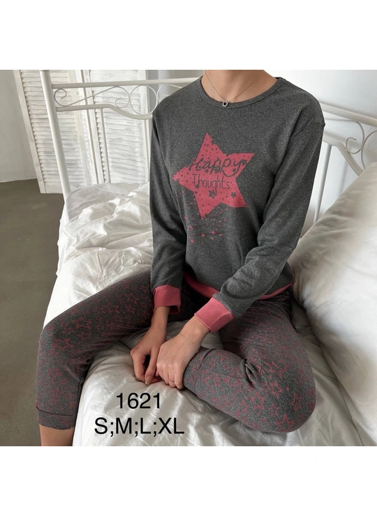 Піжами Піжама жіноча FAWN 1621 Темно сірий - жіноча білизна оптом у Dolche Noche