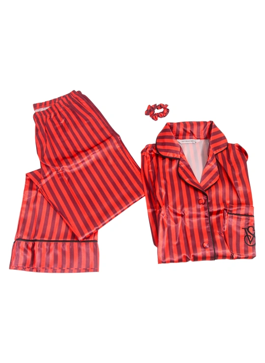 ПижамыЖіноча сатинова піжама з довгим рукавом 3349 Оранжевий - женское белье оптом в Dolche Noche