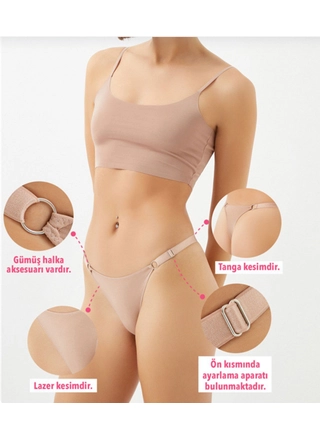 Фото Cottonhill Жіночі труси-стрінги (кава) 6114 Кофейний () – Стринги, цвет <color>, цена <currency>