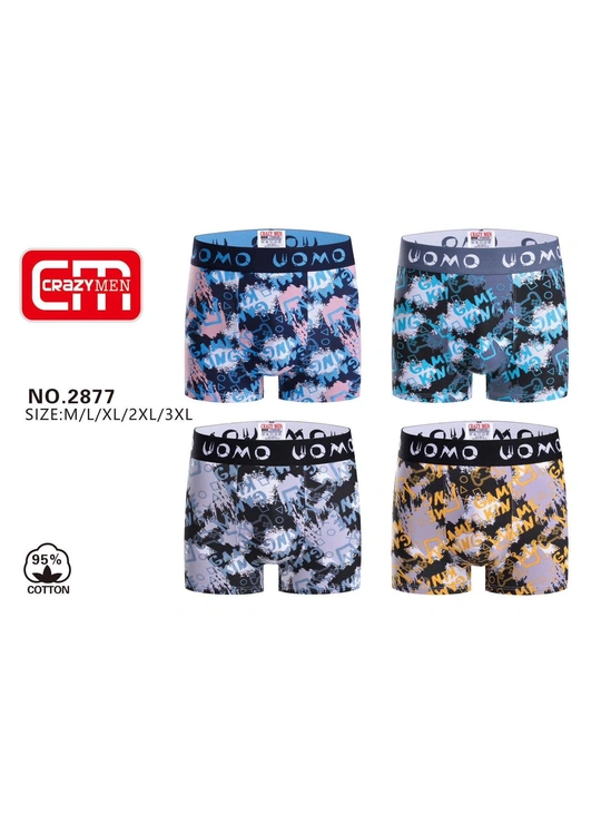 Боксерки Crazy men 2877 Различные цвета - магазин нижнего белья оптом Dolche Noche