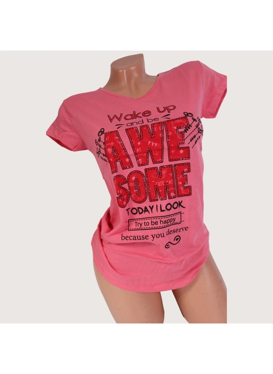 ФутболкиЖіноча футболка OTTODIX 1011 Темно рожевий - женское белье оптом в Dolche Noche
