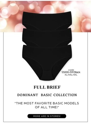 Фото KOZA Труси жіночі KOZA *3шт* 55000-519 () – Батальні розміри, колір <color>, ціна <currency>