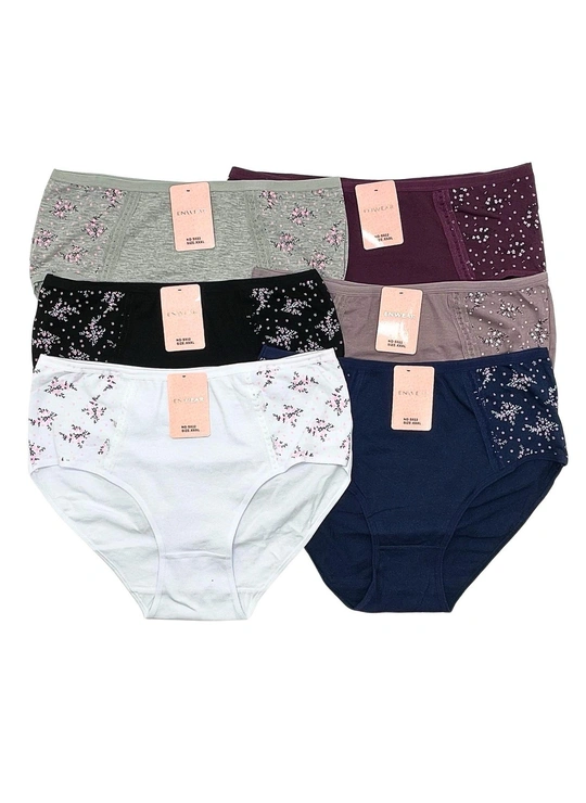 Батальные размерыТруси жіночі Cotton Enwear S022 7д Різні кольори - женское белье оптом в Dolche Noche