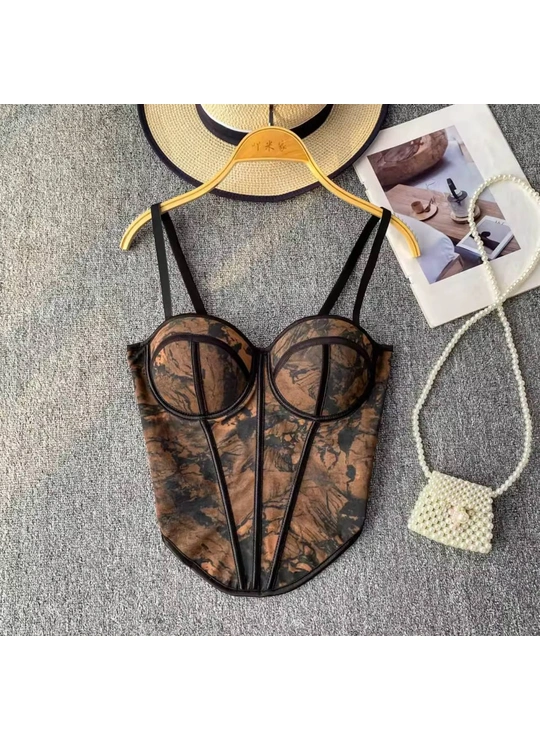 КорсетЖенский боди-корсет с мраморным принтом 9925 - женское белье оптом в Dolche Noche