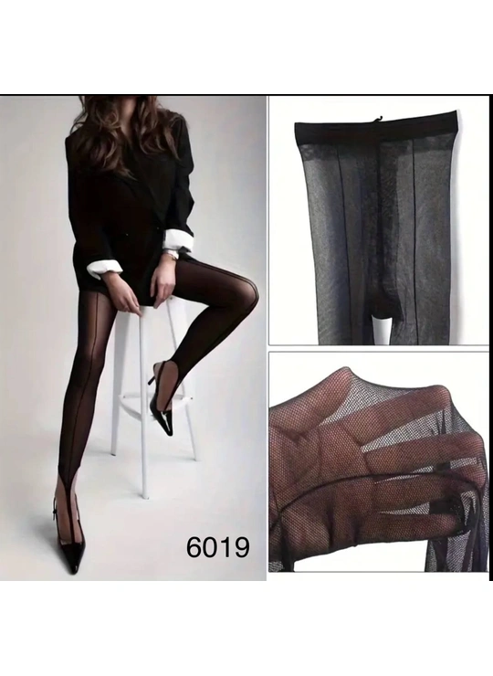 Колготки Жіночі капронові колготки з швом 6019 Чорний - жіноча білизна оптом у Dolche Noche