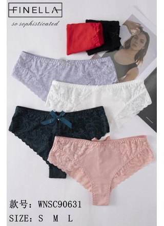 Фото FINELLA Женские кружевные трусики Finella (S–M–L) 90631 5в () – Кружевные, цвет <color>, цена <currency>